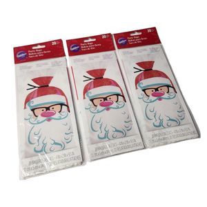 Set of 3 Wilton Christmas Santa Party Favor Bags 20 each